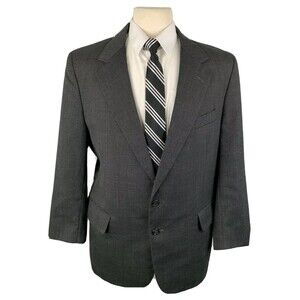 VINTAGE YORKSHIRE SQUARE Mens 42R Gray 100% Wool Blazer Sport Coat Suit Jacket